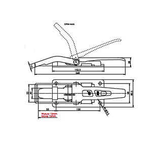 SPP - Zungenverschluss, ZB-09, 267 mm, Flachbgel, verzinkt