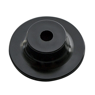 Rundknopf 6/8 mm Seil, schwarz, 32 mm, mit groem Pilzkopf, Kunststoff