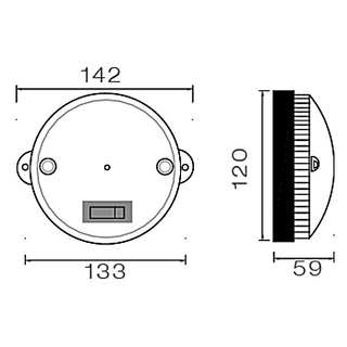 Aspck - Inpoint Innenleuchte mit Schalter, Kabel 2500 mm lg. 2-polig